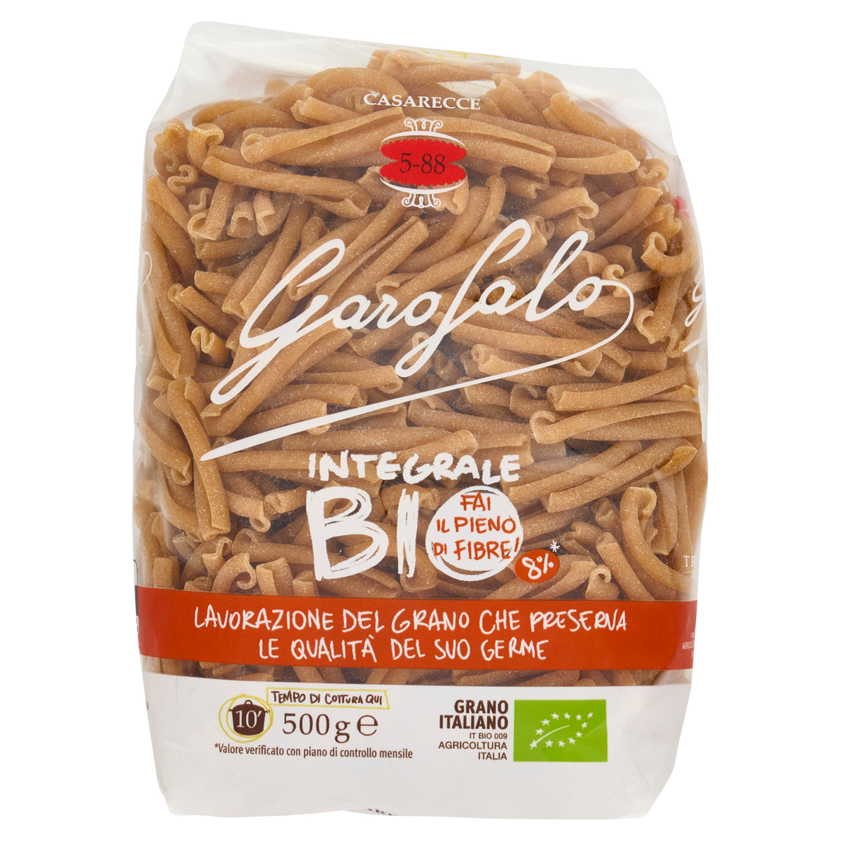 GAROFALO PASTA INTEGRALE CASARECCE BIO 500g (16 in a box)