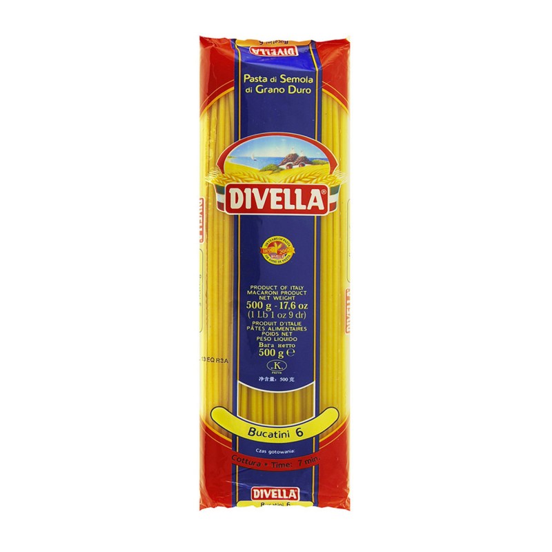 DIVELLA PASTA DI SEMOLA BUCATINI N.6 500g (36 in a box)